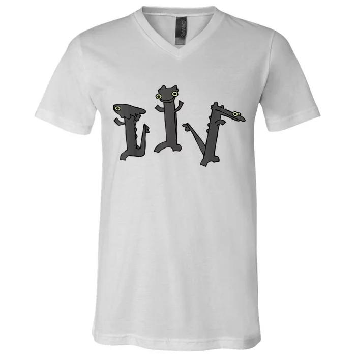 Dancing Dragon Meme V-Neck T-Shirt