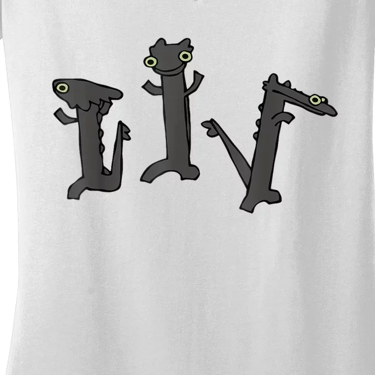 Dancing Dragon Meme Women's V-Neck T-Shirt