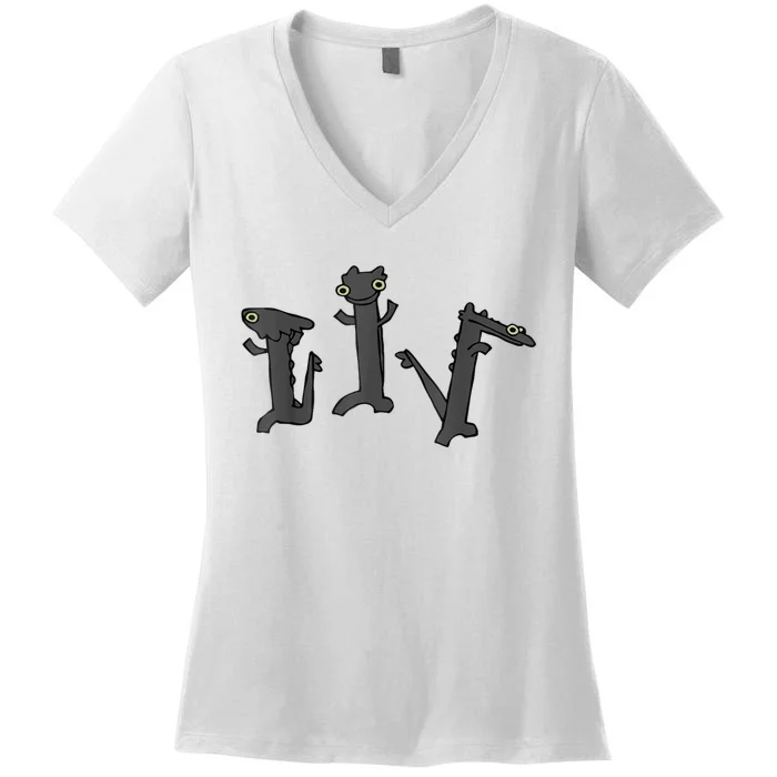 Dancing Dragon Meme Women's V-Neck T-Shirt