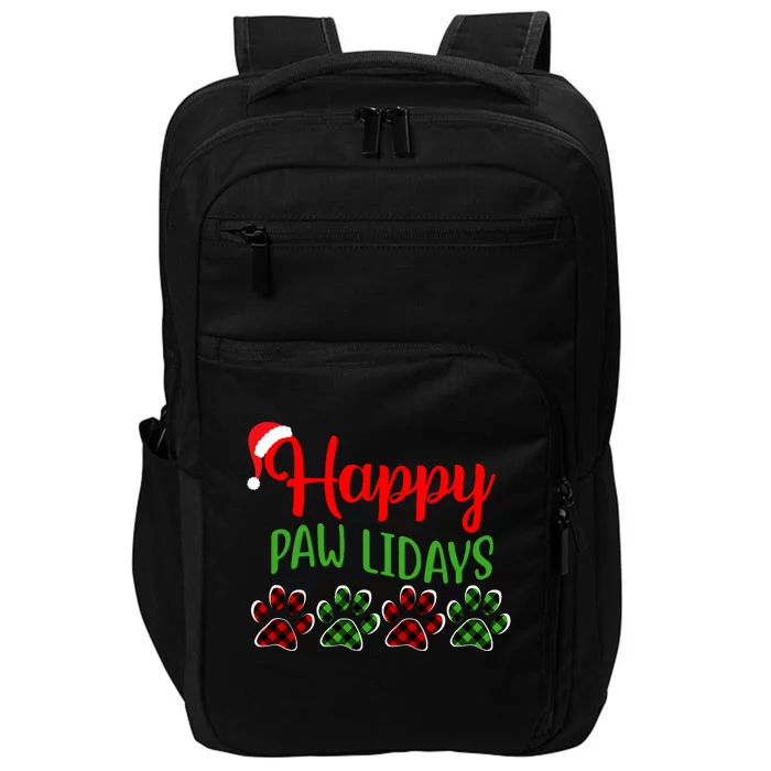 Dog Dad Mom Happy Pawlidays Merry Christmas Holidays Impact Tech Backpack