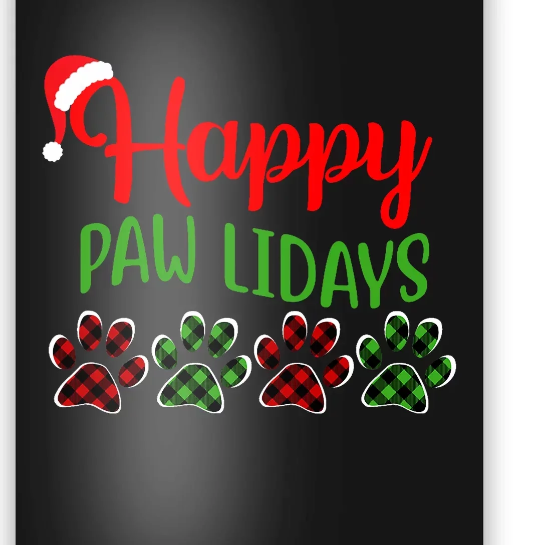 Dog Dad Mom Happy Pawlidays Merry Christmas Holidays Poster