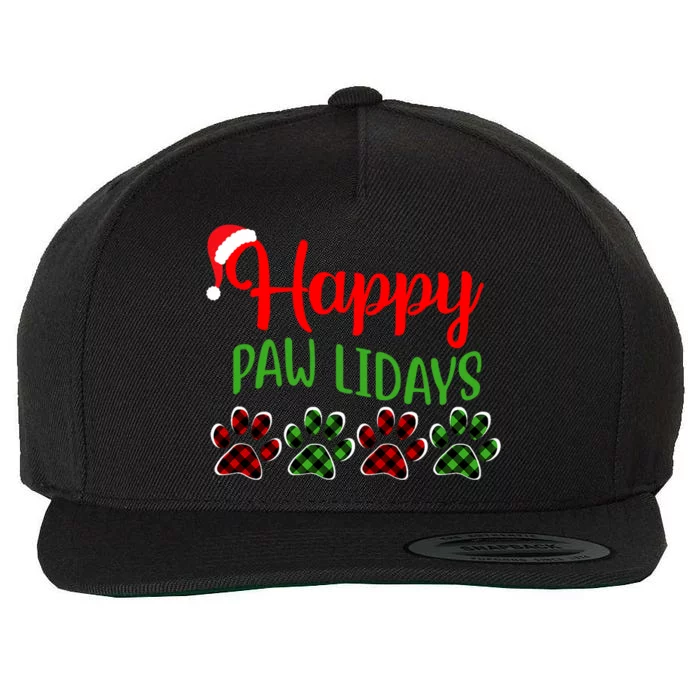 Dog Dad Mom Happy Pawlidays Merry Christmas Holidays Wool Snapback Cap