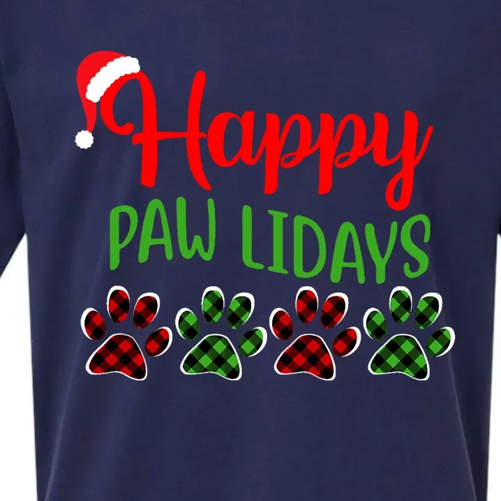 Dog Dad Mom Happy Pawlidays Merry Christmas Holidays Sueded Cloud Jersey T-Shirt