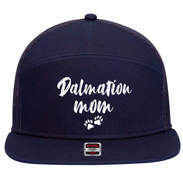 Dalmation Dog Mom Gift 7 Panel Mesh Trucker Snapback Hat