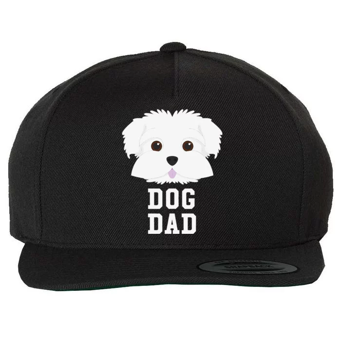 Dog Dad Maltese Fathers Day Wool Snapback Cap