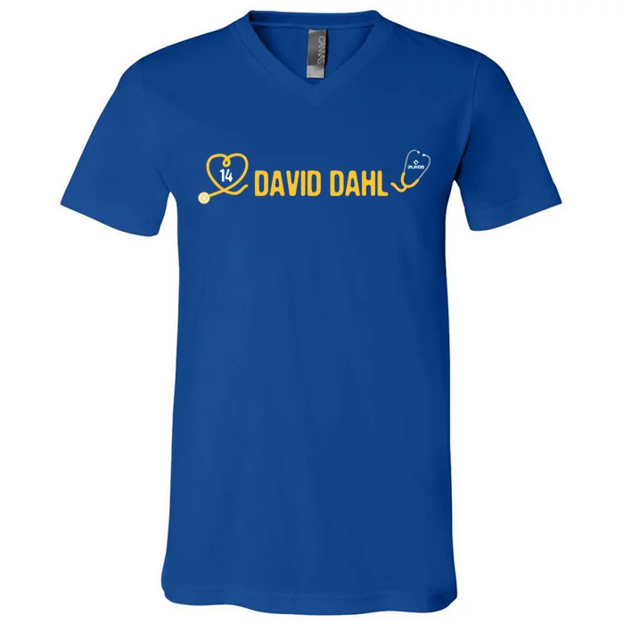 David Dahl Milwaukee Baseball Player Medical Student Doctor Meaningful Gift V-Neck T-Shirt