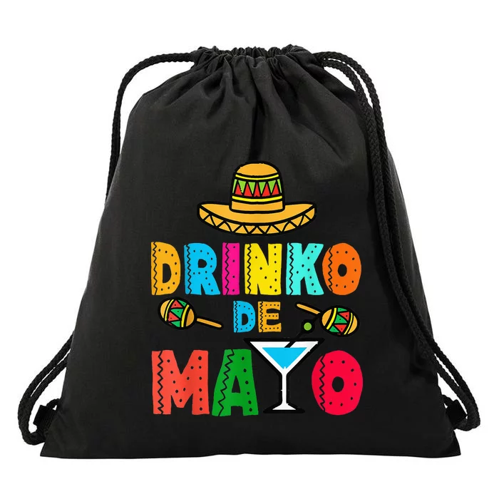 Drinko De Mayo Funny Cinco De Mayo Mexican Fiesta Drawstring Bag