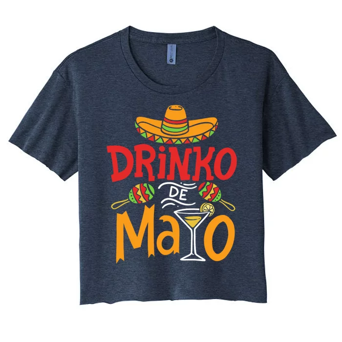 Drinko De Mayo Cinco De Mayo Fiesta Women's Crop Top Tee