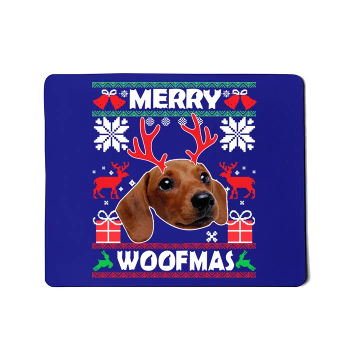 Dachshund Dog Merry Woofmas Christmas Dog Lover Ugly Sweater Gift Mousepad