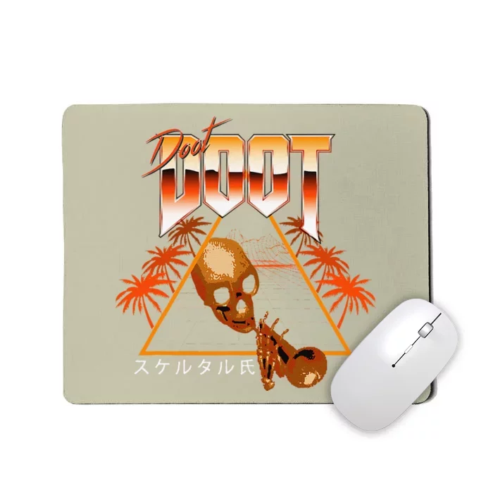 Doot Doot Mr Skeltal Spooky Boi Halloween Retro Streetwear Mousepad