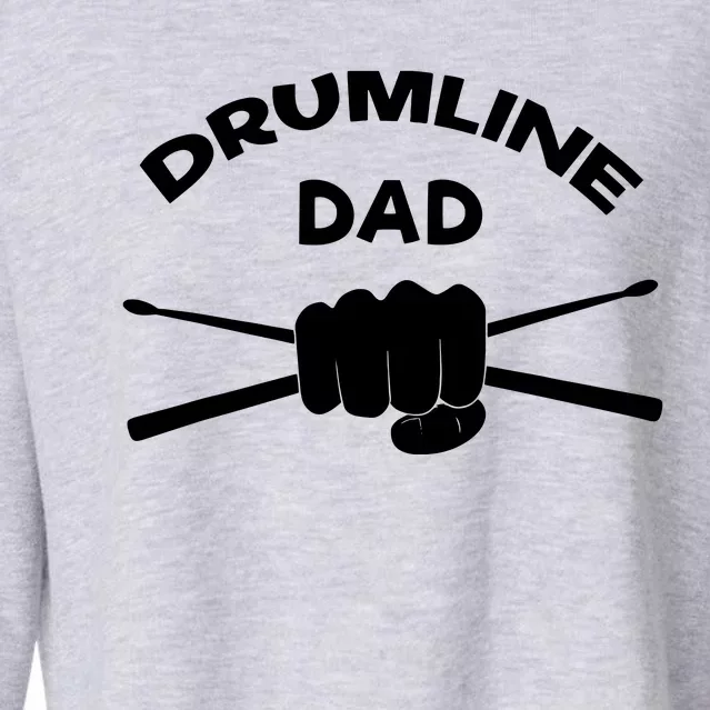 Drumline Dad Music Marching Band Support Drumsticks Cropped Pullover Crew