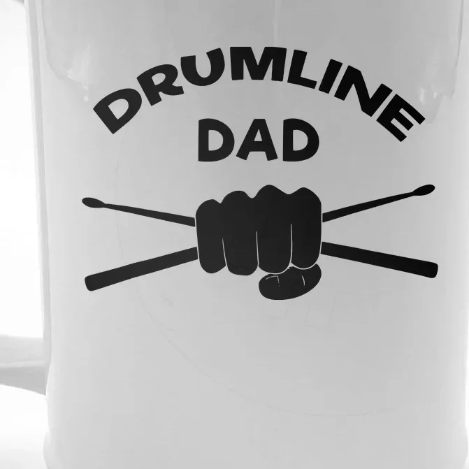 Drumline Dad Music Marching Band Support Drumsticks Front & Back Beer Stein