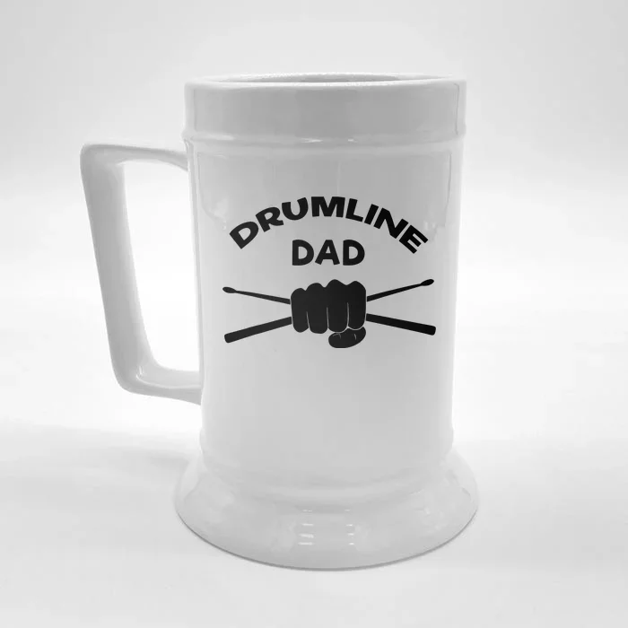 Drumline Dad Music Marching Band Support Drumsticks Front & Back Beer Stein