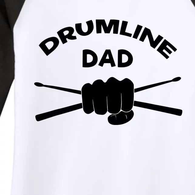 Drumline Dad Music Marching Band Support Drumsticks Women's Tri-Blend 3/4-Sleeve Raglan Shirt