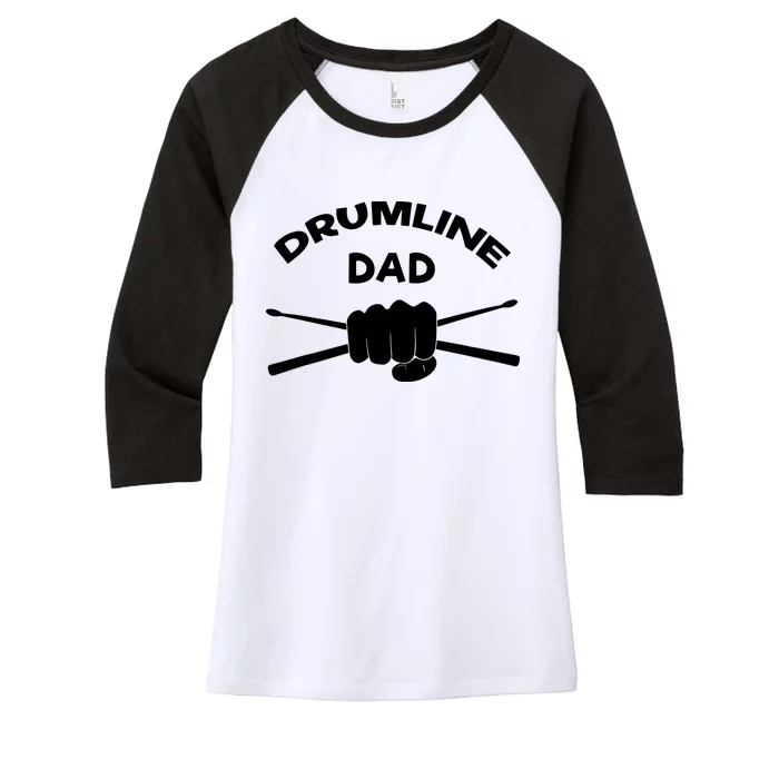 Drumline Dad Music Marching Band Support Drumsticks Women's Tri-Blend 3/4-Sleeve Raglan Shirt