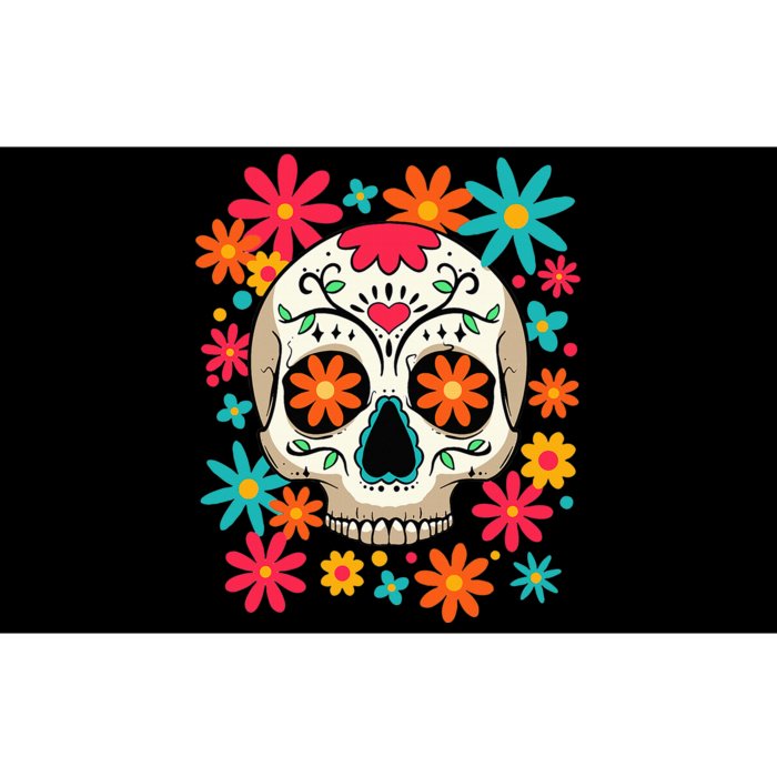 Dia De Muertos Day of The Dead Floral Sugar Skull Bumper Sticker