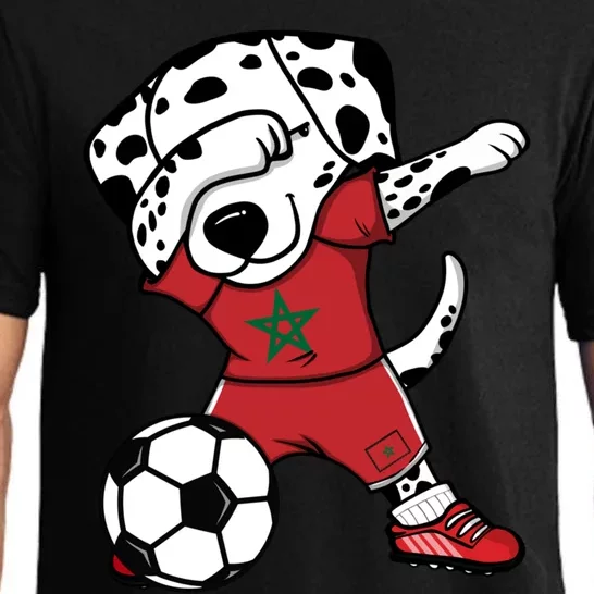 Dab Dalmatian Morocco Soccer Fans Jersey Moroccan Football Gift Pajama Set