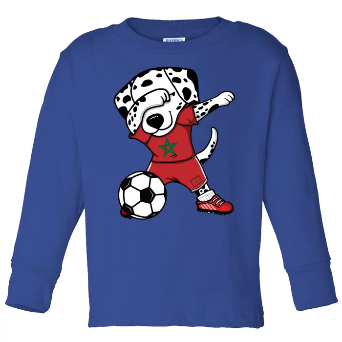 Dab Dalmatian Morocco Soccer Fans Jersey Moroccan Football Gift Toddler Long Sleeve Shirt