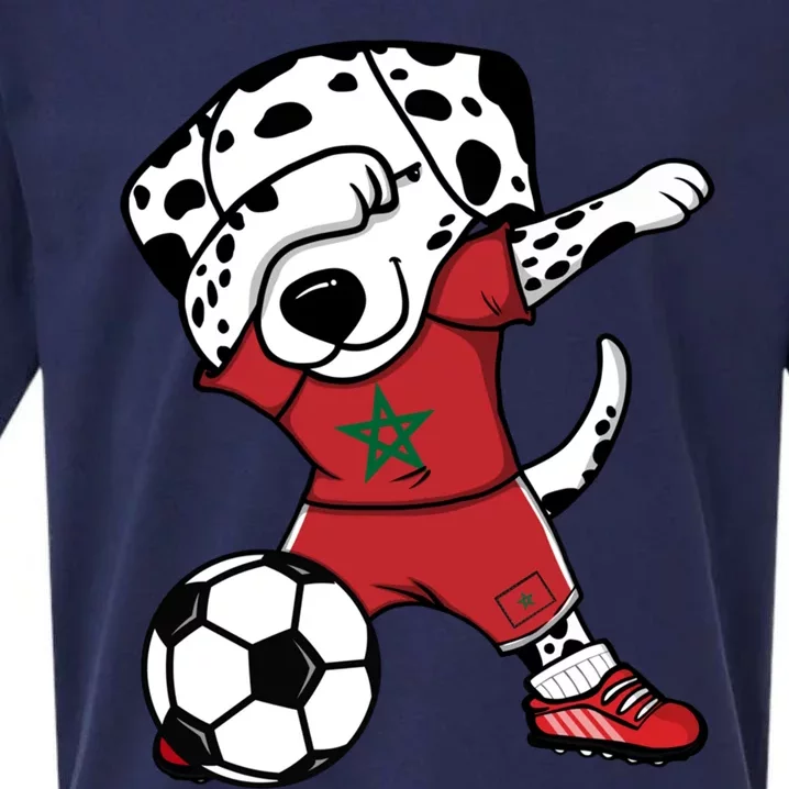 Dab Dalmatian Morocco Soccer Fans Jersey Moroccan Football Gift Sueded Cloud Jersey T-Shirt