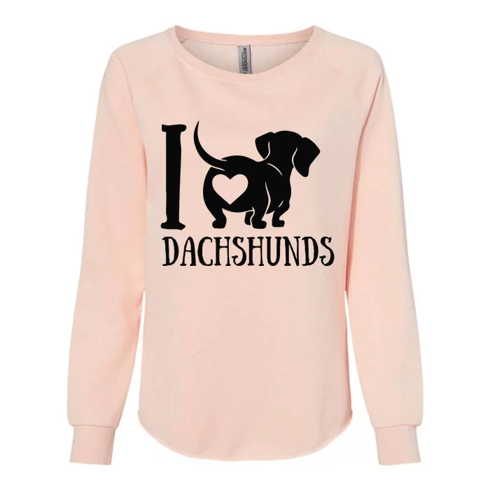 Dachshund Dad Mom Owner Lover Dog Paws Weiner I Love Dachs Womens California Wash Sweatshirt