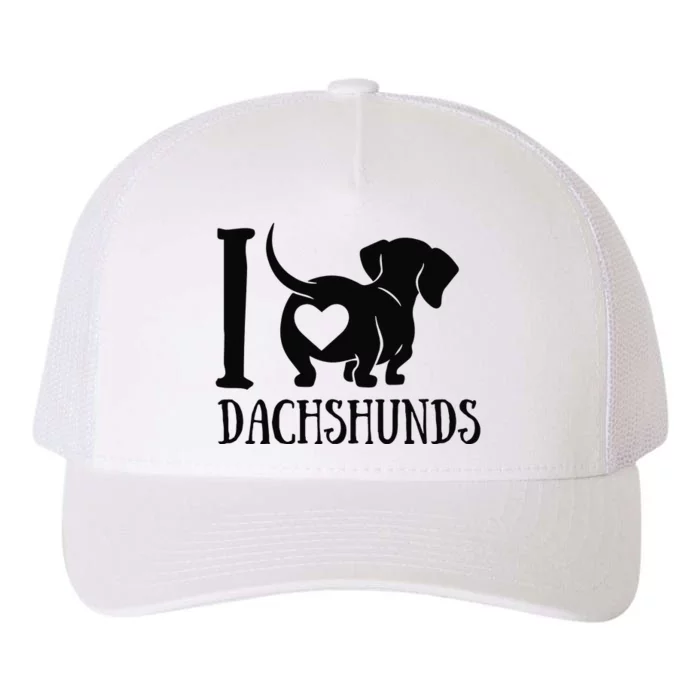 Dachshund Dad Mom Owner Lover Dog Paws Weiner I Love Dachs Yupoong Adult 5-Panel Trucker Hat