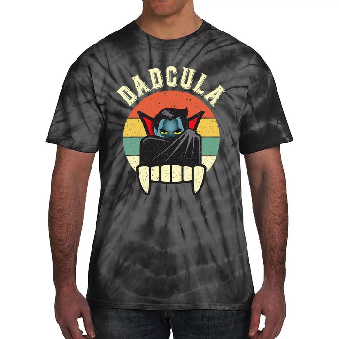 Dadcula Daddy Matching Family Halloween Dad Retro Vintage Tie-Dye T-Shirt