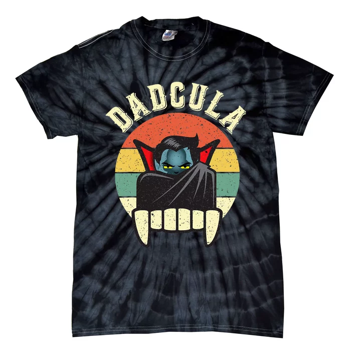 Dadcula Daddy Matching Family Halloween Dad Retro Vintage Tie-Dye T-Shirt