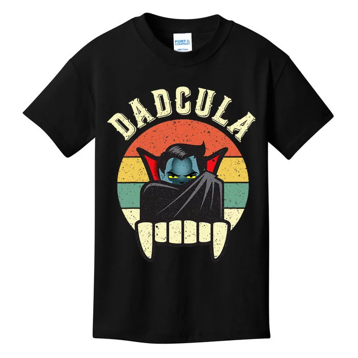 Dadcula Daddy Matching Family Halloween Dad Retro Vintage Kids T-Shirt