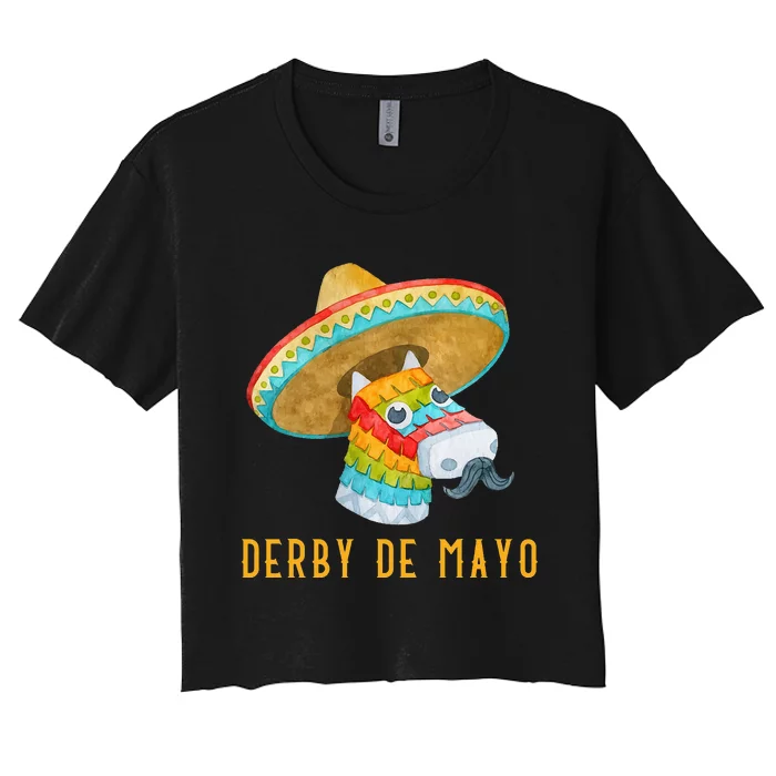 Derby de Mayo Kentucky Horse Race Mexico Pinata Mexican Women's Crop Top Tee