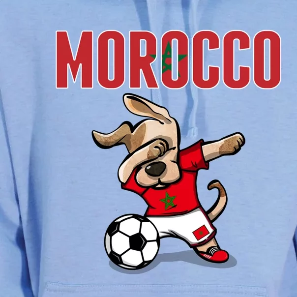 Dabbing Dog Morocco Soccer Fans Jersey Moroccan Football Funny Gift Unisex Surf Hoodie