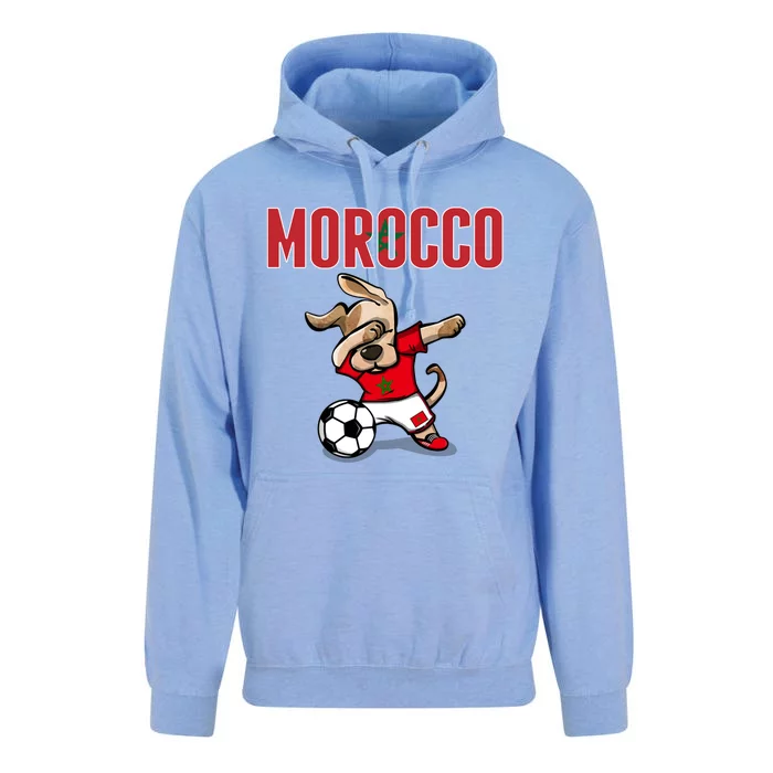 Dabbing Dog Morocco Soccer Fans Jersey Moroccan Football Funny Gift Unisex Surf Hoodie