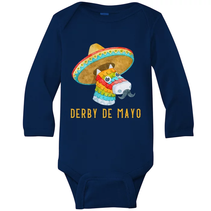 Derby De Mayo Kentucky Horse Race Mexico Pinata Mexican Baby Long Sleeve Bodysuit