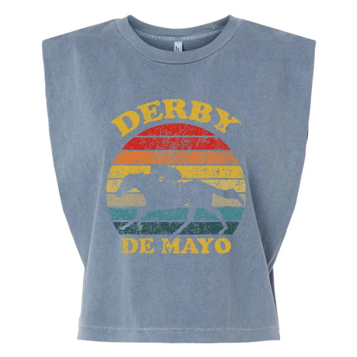 Derby De Mayo Party 2024 Lets Fiesta Horse Race Garment-Dyed Women's Muscle Tee