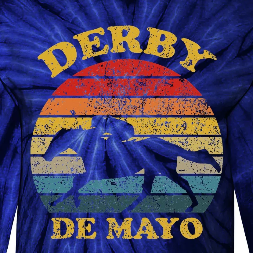 Derby De Mayo Party 2024 Lets Fiesta Horse Race Tie-Dye Long Sleeve Shirt