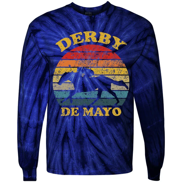 Derby De Mayo Party 2024 Lets Fiesta Horse Race Tie-Dye Long Sleeve Shirt