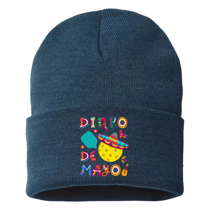 Dinko De Mayo Funny Cinco De Mayo Funny Pickleball Sustainable Knit Beanie