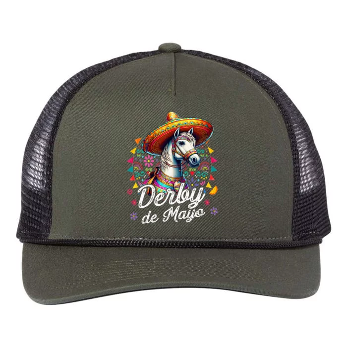 Derby De Mayo Horse Racing Mexican Retro Rope Trucker Hat Cap