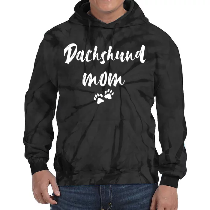 Dachshund Dog Mom Long Sleeve Tie Dye Hoodie