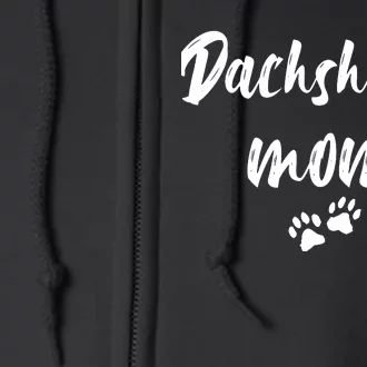 Dachshund Dog Mom Long Sleeve Full Zip Hoodie