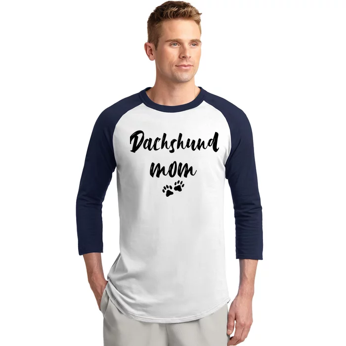 Dachshund Dog Mom Long Sleeve Baseball Sleeve Shirt