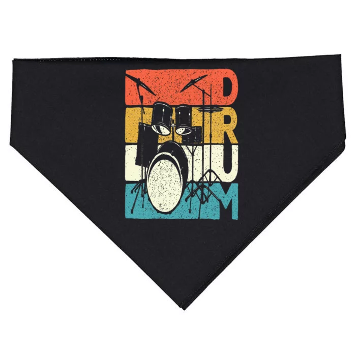 Drum Drummer Music Band Lover Percussion Lover Drumming USA-Made Doggie Bandana