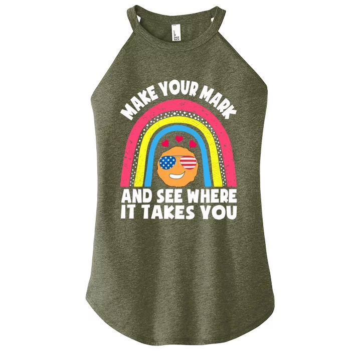 Dot Day Make Your Mark And See Where It Takes You Cute Gift Women’s Perfect Tri Rocker Tank