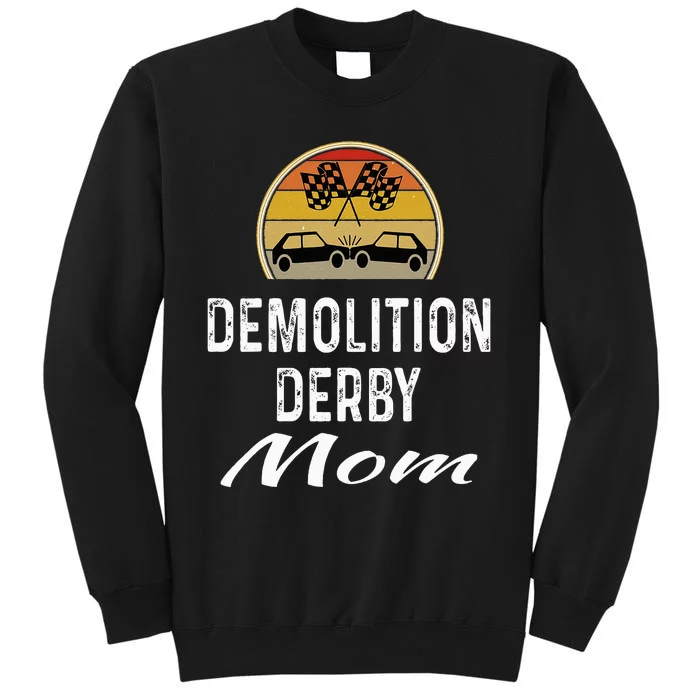 Demolition Derby Mom Driver Crashing Cars Checker Flag Tall Sweatshirt