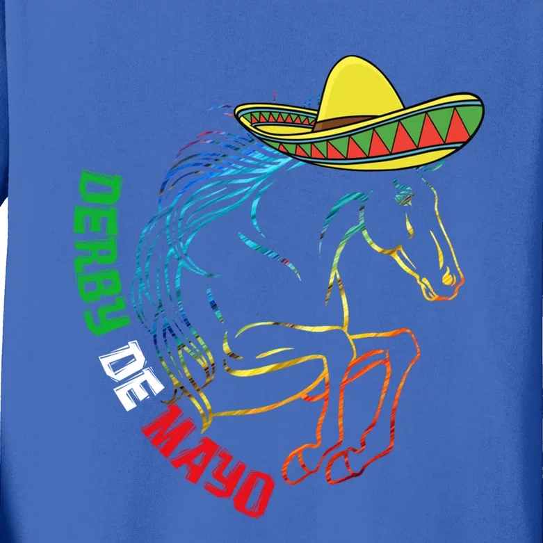 Derby De Mayo Gift Kentucky Horse Race Mexico Gift Kids Long Sleeve Shirt