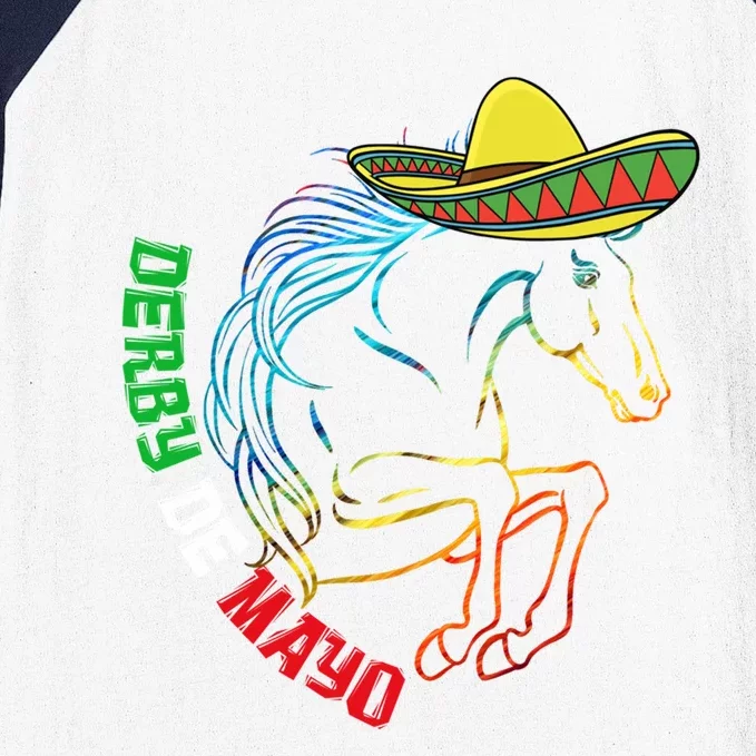 Derby De Mayo Gift Kentucky Horse Race Mexico Gift Baseball Sleeve Shirt