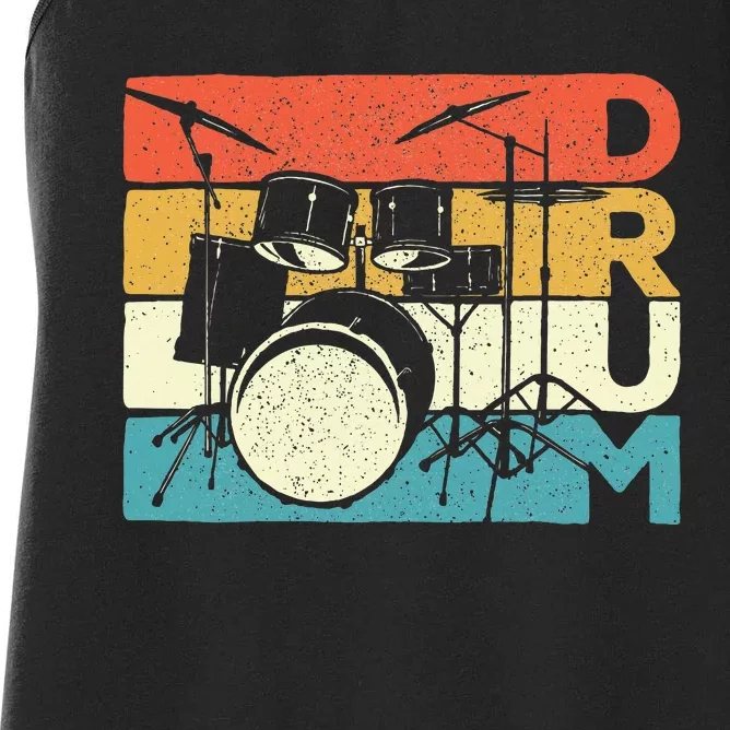 Drum Drummer Music Band Lover Percussion Women's Racerback Tank