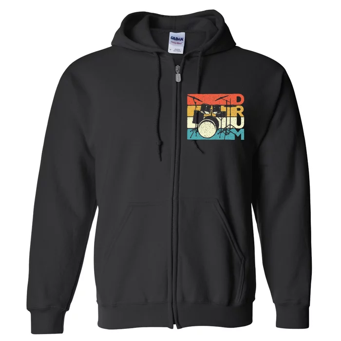 Drum Drummer Music Band Lover Percussion Full Zip Hoodie