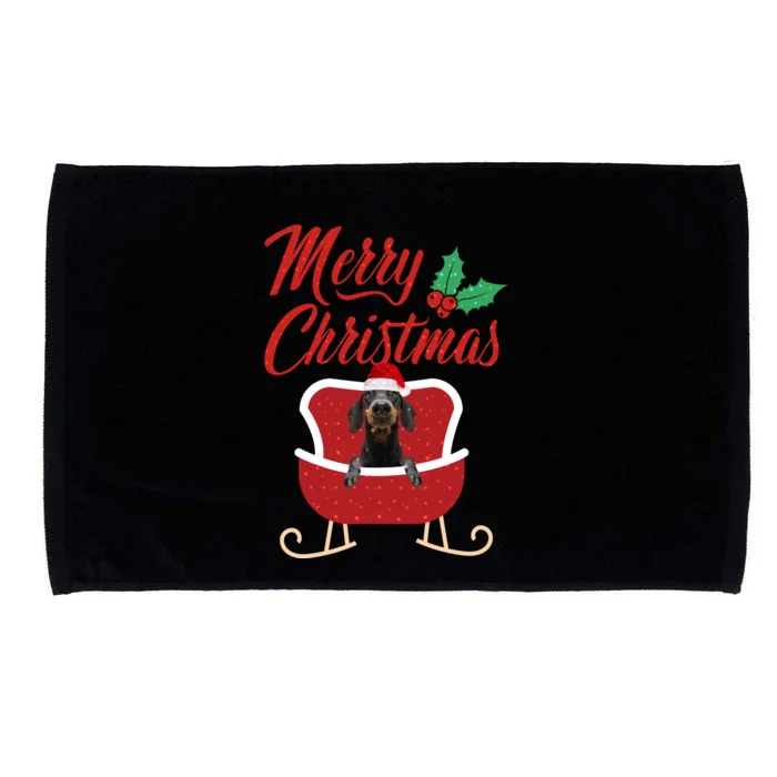 Dachshund Dog Merry Christmas Design For The Holiday Season! Microfiber Hand Towel