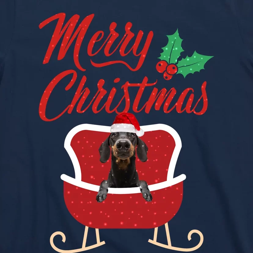 Dachshund Dog Merry Christmas Design For The Holiday Season! T-Shirt