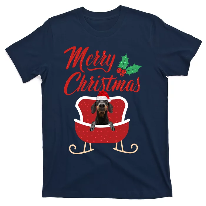 Dachshund Dog Merry Christmas Design For The Holiday Season! T-Shirt